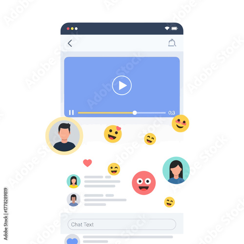 Live Chat Streaming Interface Vector