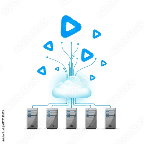 Cloud Server for Streaming Vector Digital Network Concept