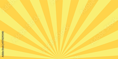 Sunrise sunbeam rays, yellow lines background, light