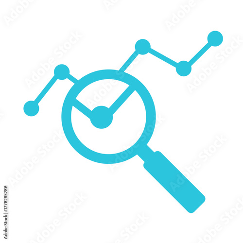 Market research, Magnifying Glass icon, Zoom icon. Isolated on white background, From blue icon set