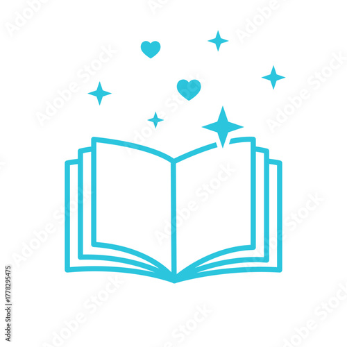 Most beautiful story ever icon. Isolated on white background. Blue icon set.