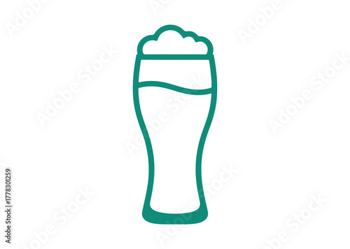 wheat beer glass icon, a black vector sign featuring editable strokes, symbol concept illustration