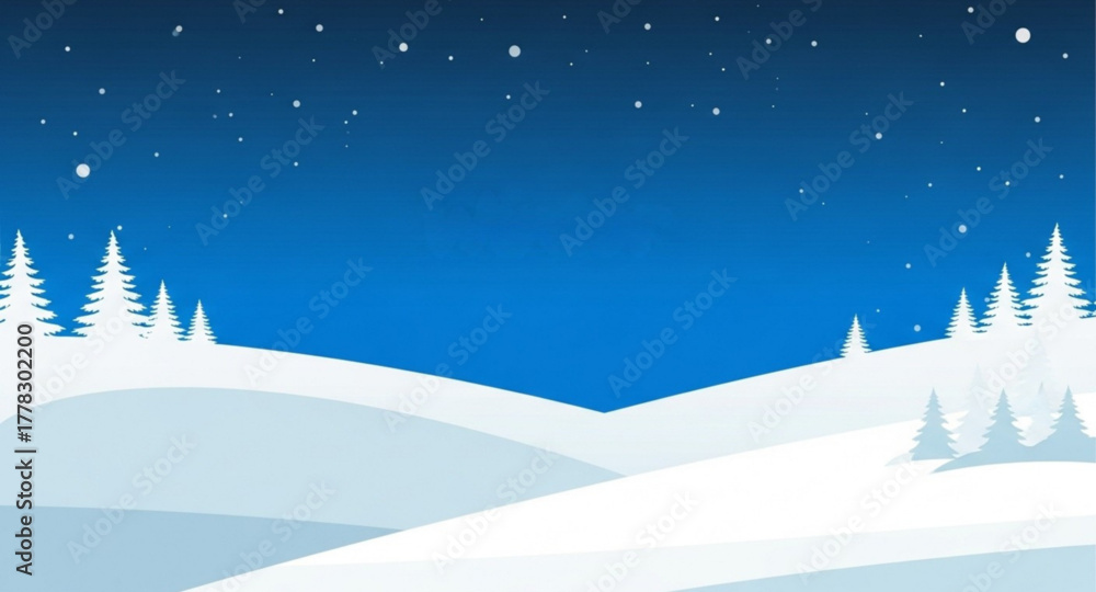 Fototapeta premium winter landscape with christmas trees