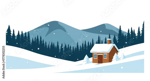 winter landscape with houses