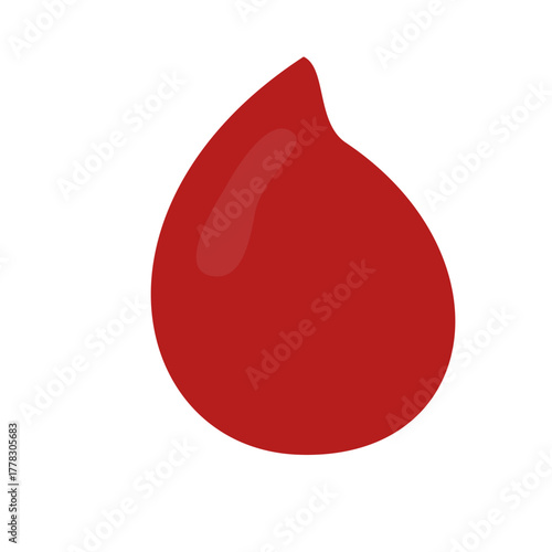 Stylized Red Blood Drop Illustration