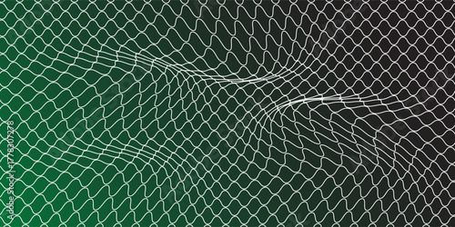 Soccer Ball illuminated green light in the Goal Net. 3D CG. High resolution.