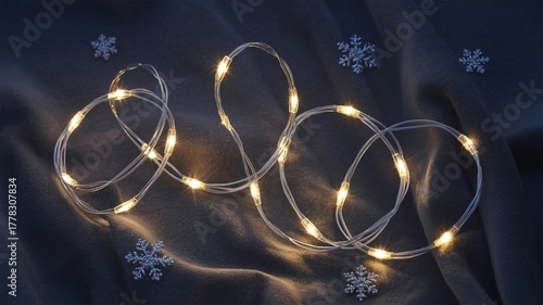 Cozy winter nights illuminated by warm fairy lights and festive snowflakes