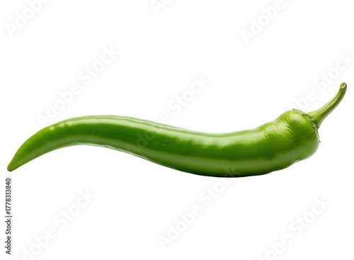 Fresh vibrant green chili pepper, a spicy ingredient for culinary dishes