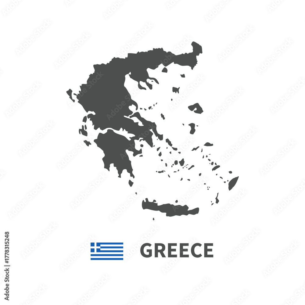 Obraz premium greece map flag illustration on white background