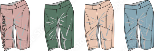 Colorful Shorts Illustration Set Explore Versatile Apparel Design Elements for Fashion Projects