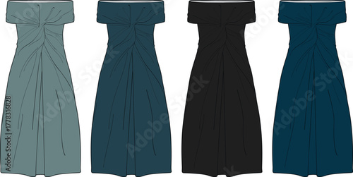 Elegant Collection of Fashionable Dresses in Various Colors for Women's Wear