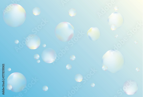 幻想的な青空とシャボン玉の背景
