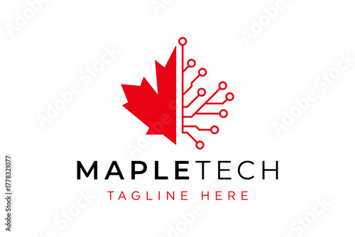 Maple Tech Logo design vector