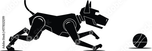 Dog running towards ball