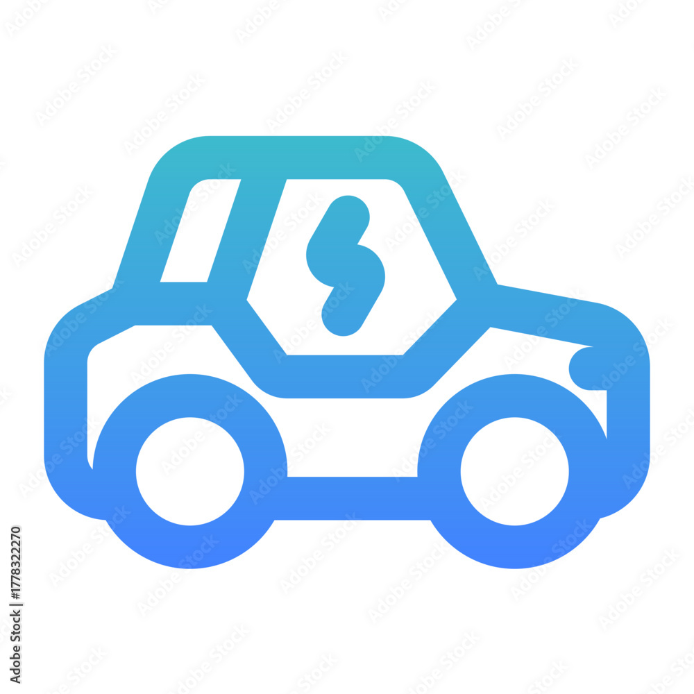 Obraz premium electric car outlined gradient icon