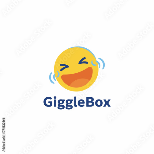 A smiling yellow circle with closed eyes, big open mouth, and tears of joy