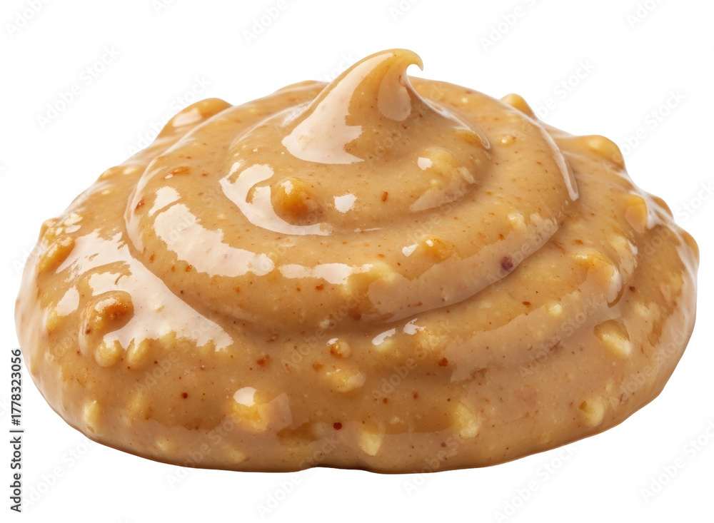 Fototapeta premium Delicious swirl of chunky peanut butter with visible peanut pieces