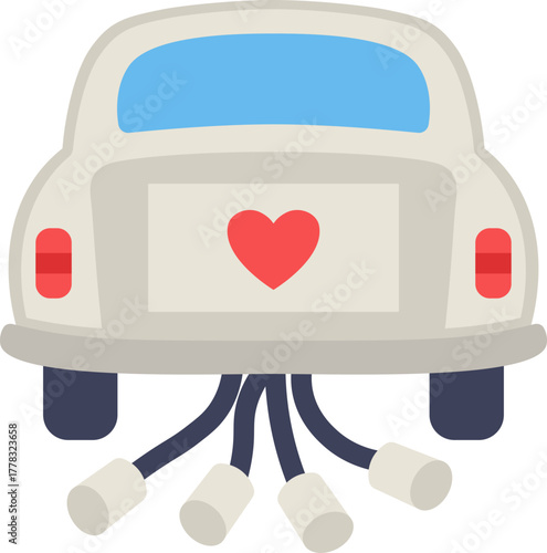 Just Married Car Flat Icon