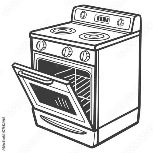 modern electric kitchen stove vector illustration