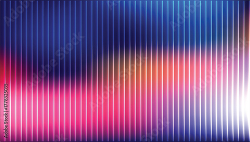 Futuristic teal glass surface with navy ripple gradient, soft light reflection, distorted transparency, wavy motion blur, vertical reeded displacement effect.
