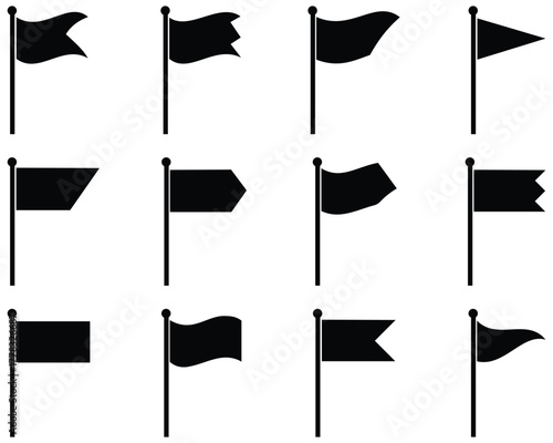 Red Flag Icons Collection – Multiple Style Vector Set, Flat and Isolated Flag Symbols for Web, App, and Graphic Design