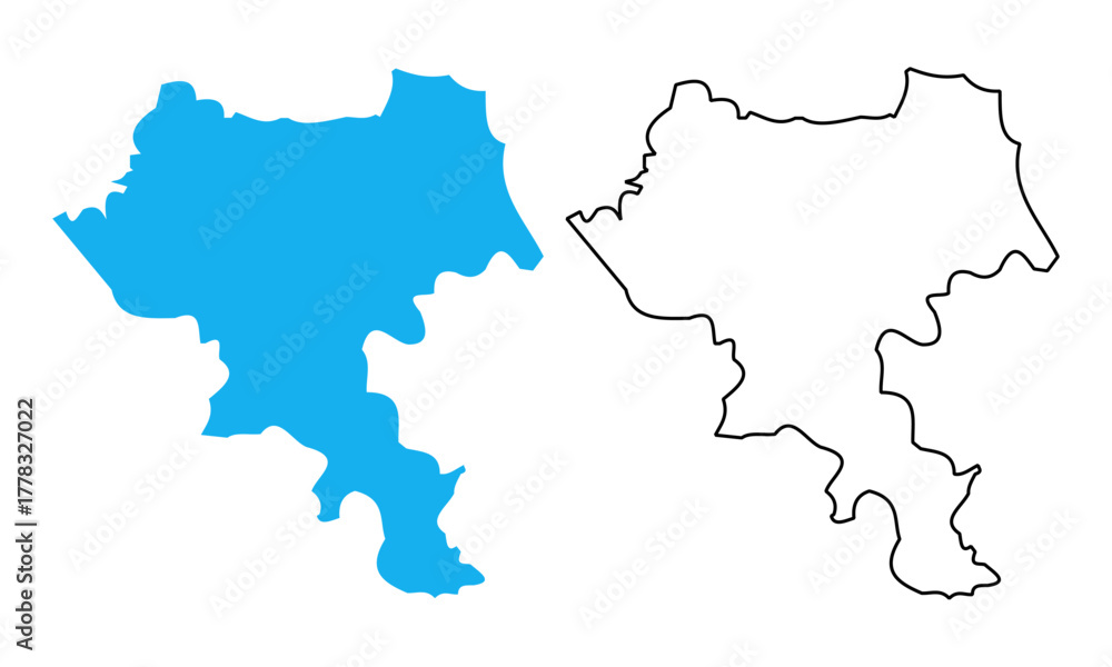 Obraz premium map of Cauca is a Department of Colombia. Map with detailed outlines and blue silhouettes
