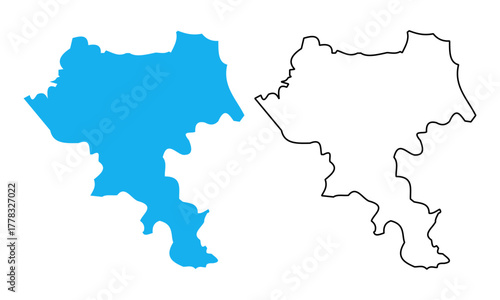 map of Cauca is a Department of Colombia. Map with detailed outlines and blue silhouettes