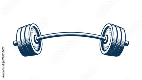 Bent barbell weightlifting icon