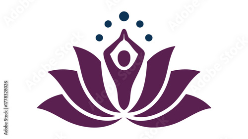 Yoga meditation lotus logo icon