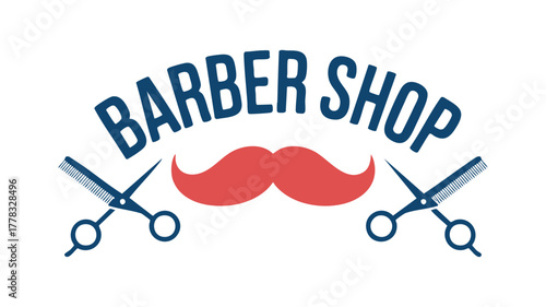 Barber shop logo with tools icon