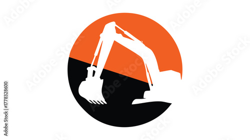 Excavator machine graphic icon