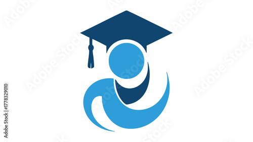 Graduation cap person abstract