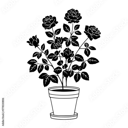 Minimalist Black Dog Silhouette White Background