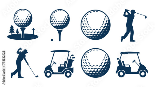 Golf sports equipment and icons