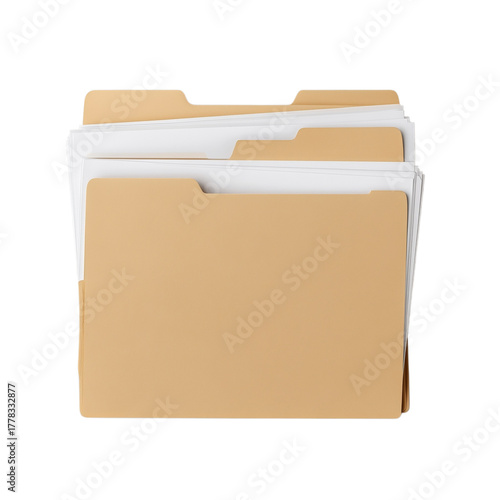 Realistic File folder isolated icon on white or transparent background 