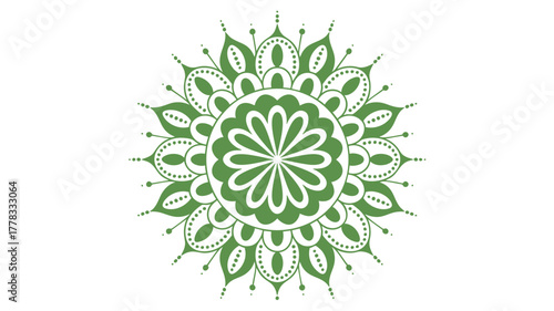 Green mandala design element art