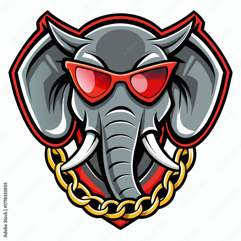 Fototapeta premium Elephant Head Sports Mascot Logo