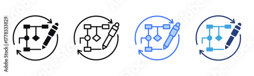 Process Redesign icon sheet multiple style collection