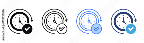 Time Efficiency icon sheet multiple style collection
