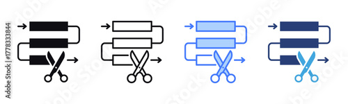 Lean Process icon sheet multiple style collection