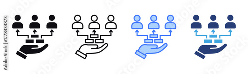 Resource Allocation icon sheet multiple style collection