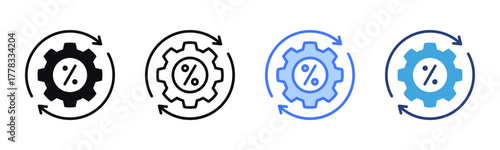 Cycle Efficiency icon sheet multiple style collection