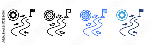 Optimization Roadmap icon sheet multiple style collection