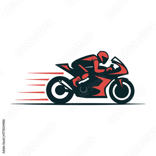 Motorcycle racer on a speed bike