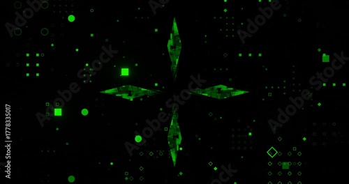 Wallpaper Mural Futuristic Glowing Green Triangle Motion Loop Torontodigital.ca