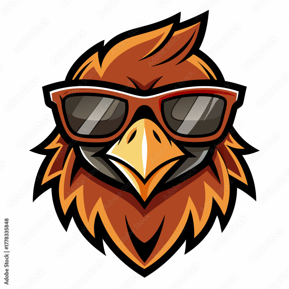 Obraz premium Fierce Hawk Head Mascot Logo