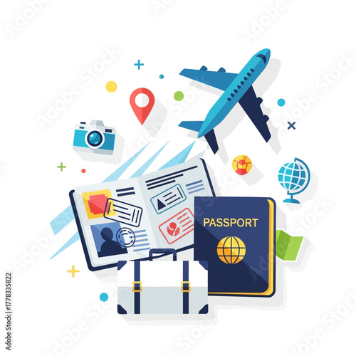 Dreaming of adventure? Pack your bags, grab your passport, and soar to new destinations with this vibrant travel collection, inspiring your next getaway!