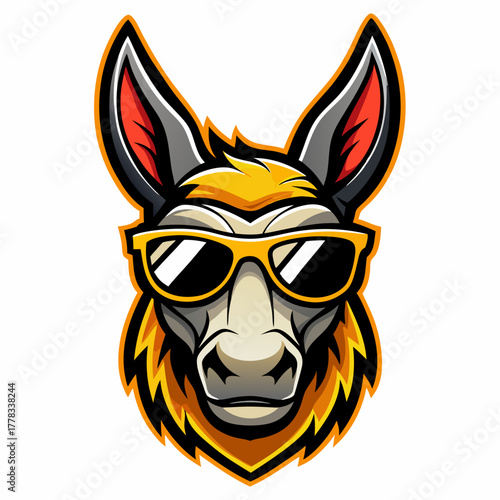 Mule Animal Head Mascot Logo Illustration