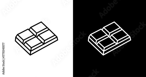 Chocolate Bar White Icon Set Design
