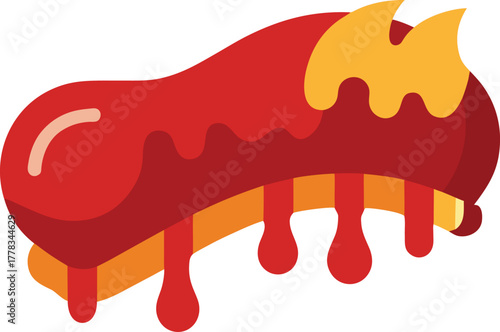 Delicious barbecue ribs with a rich sauce illustration